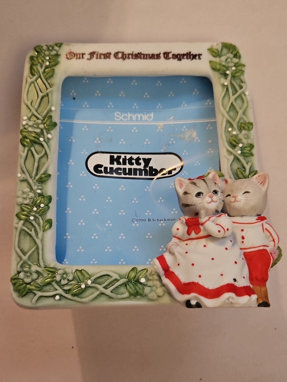 Kitty Cucumber Christmas Decorative Our First Christmas Frame 4x6